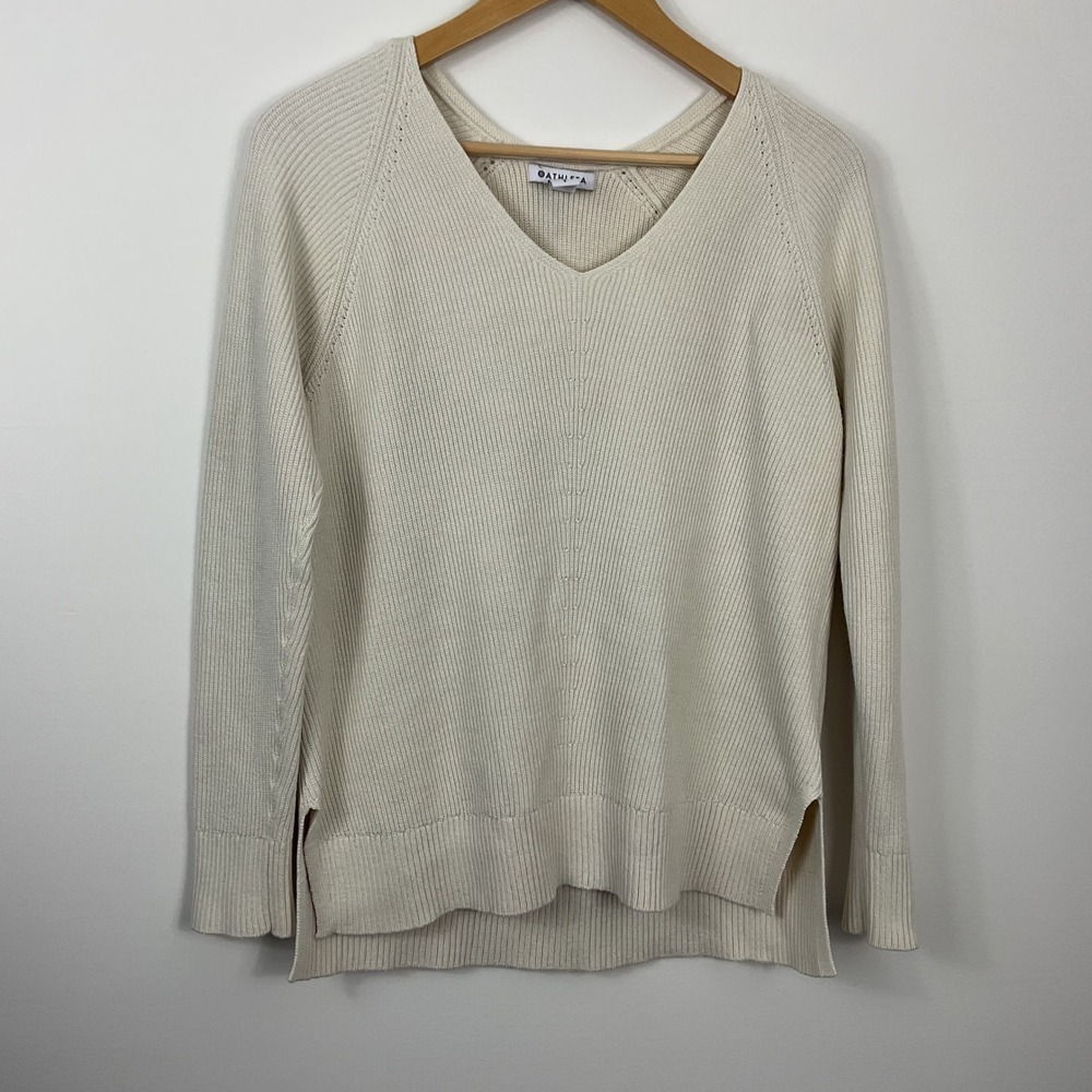 Athleta Hanover Refined V-Neck Sweater Long Sleeve Women's Size Small